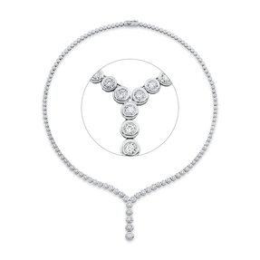 Collier aus 750 Gold Weißgold 75 Diamanten 1,44ct TW-SI L:42cm