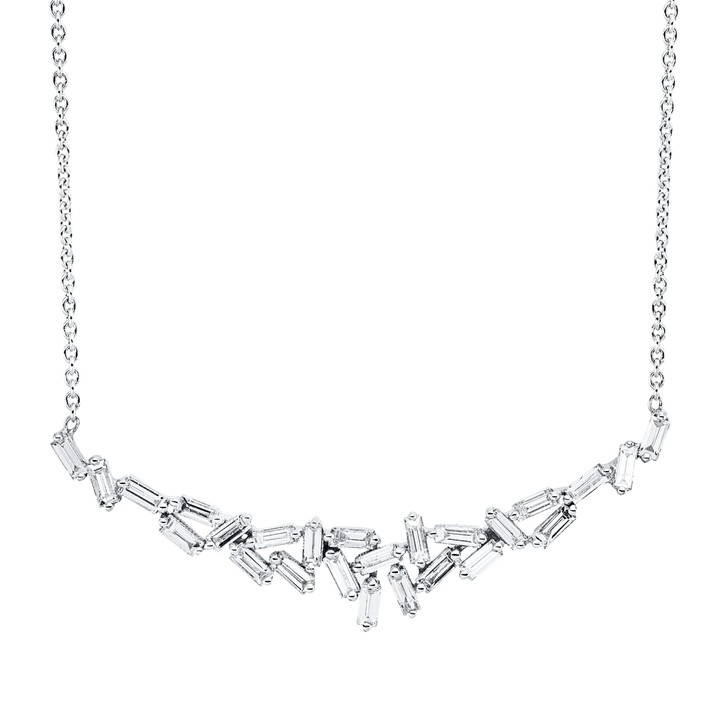 Collier aus 750 Weißgold 25 Diamanten 0.78ct