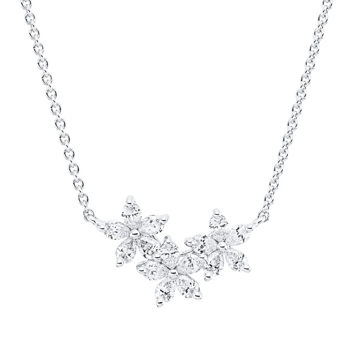 Collier aus 750 Weißgold 15 Diamanten 0.52ct