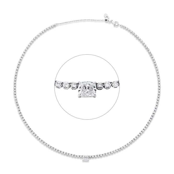Collier aus 750 Weißgold 137 Brillanten 3.83ct