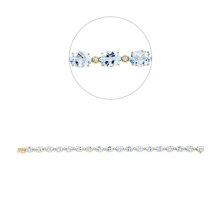 Armband aus 750 Gelbgold 18 Topase 18 Brillanten 0.29ct