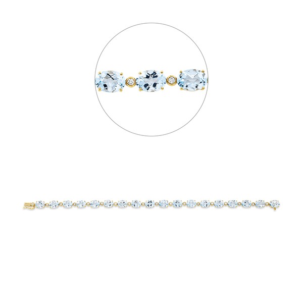 Armband aus 750 Gelbgold 18 Topase 18 Brillanten 0.29ct