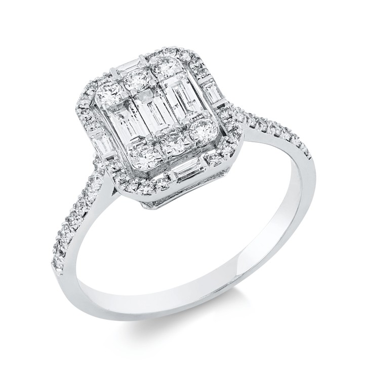 Ring aus 585 Weißgold 49 Brillanten 0.76ct