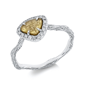 Ring aus 750 Gold Weißgold 18 Brillanten 0,12ct I-SI/PI B:8,4mm