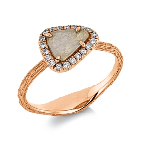 Ring aus 750 Gold Rotgold 20 Brillanten 0,12ct I-SI B:8,7mm