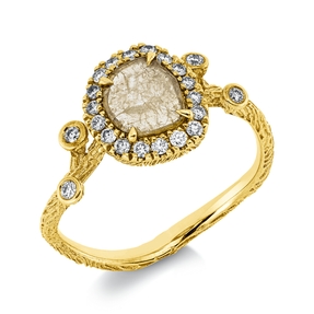 Ring aus 750 Gold Gelbgold 22 Brillanten 0,2ct I-VSI/SI B:10,4mm Ring aus 750 Gold Gelbgold 22 Brillanten 0,2ct I-VSI/SI B:10,4mm