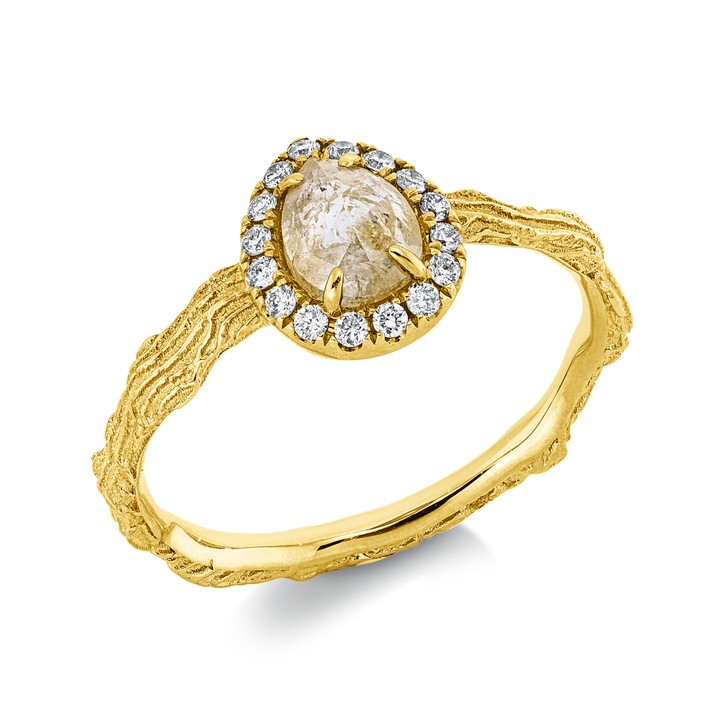 Ring aus 750 Gelbgold 17 Brillanten 0.71ct
