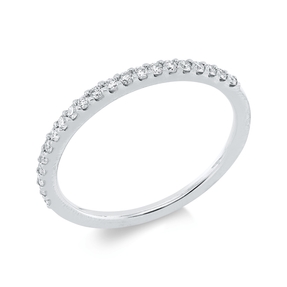 Halb-Memoire Ring aus 750 Weißgold 21 Brillanten 0,21ct TW-SI B:1,4mm