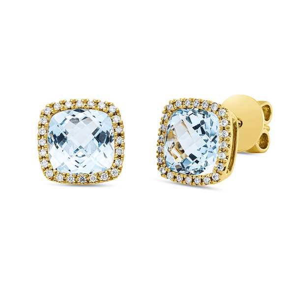 Ohrstecker aus 750 Gelbgold 2 Topase 48 Brillanten 0.15ct