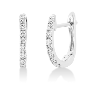 Creolen aus 750 Gold Weißgold 16 Brillanten 0,25ct TW-SI 13x1,7mm