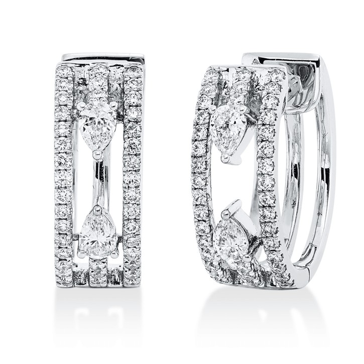 Creolen aus 750 Weißgold 82 Brillanten 0.76ct