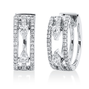 Creolen aus 750 Gold Weißgold 82 Diamanten 0,76ct TW-SI 15,7x5,9mm