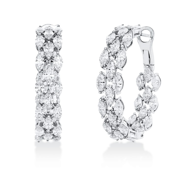 Creolen aus 750 Weißgold 68 Diamanten 6.36ct
