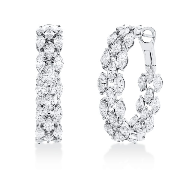Creolen aus 750 Weißgold 68 Diamanten 6.36ct