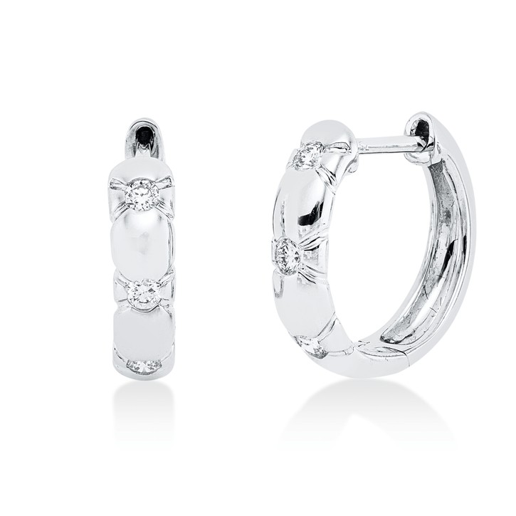 Creolen aus 750 Weißgold 6 Brillanten 0.15ct