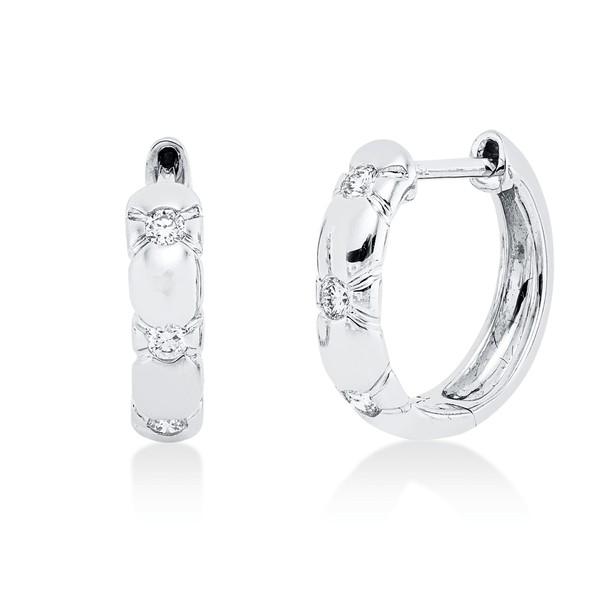 Creolen aus 750 Weißgold 6 Brillanten 0.15ct
