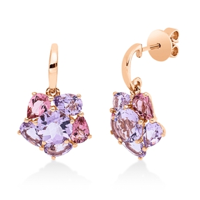 Ohrstecker aus 750 Gold Rotgold 10 Turmaline 6,2ct pink 20,4x12,1mm