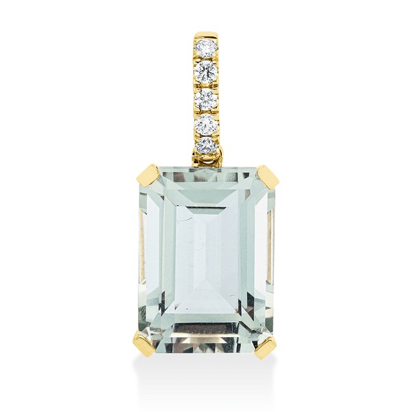 Anhänger aus 750 Gelbgold Amethyst 5 Brillanten 0.1ct