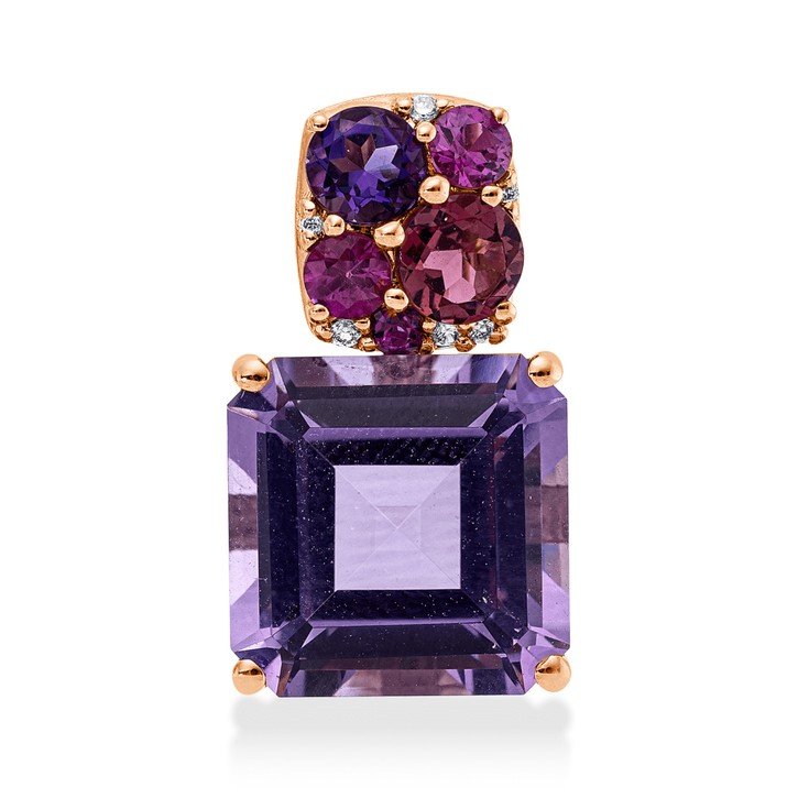 Anhänger aus 750 Rotgold 6 Saphire 6 Brillanten 0.03ct