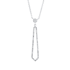 Collier aus 750 Gold Weißgold 61 Diamanten 0,14ct W-SI L:45,7cm