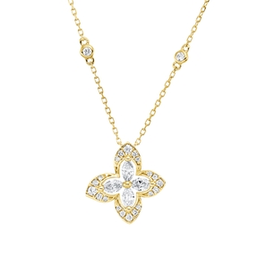 Collier aus 750 Gold Gelbgold 26 Diamanten 0,42ct TW-SI L:45cm