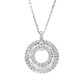 Collier aus 750 Gold Weißgold 82 Diamanten 0,7ct TW-SI L:45cm