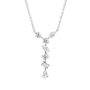Collier aus 585 Gold Weißgold 7 Diamanten 0,98ct TW-SI L:45,7cm