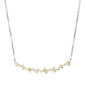 Collier aus 750 Gold gelb/weiß 15 Diamanten 1,04ct L:43,2cm
