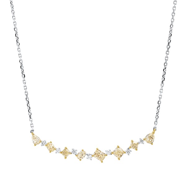 Collier aus 750 Gold gelb weiß 15 Brillanten 1.04ct