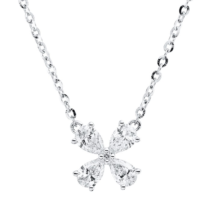Collier aus 750 Weißgold 5 Brillanten 0.57ct