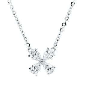Collier aus 750 Gold Weißgold 5 Diamanten 0,57ct L:45,7cm