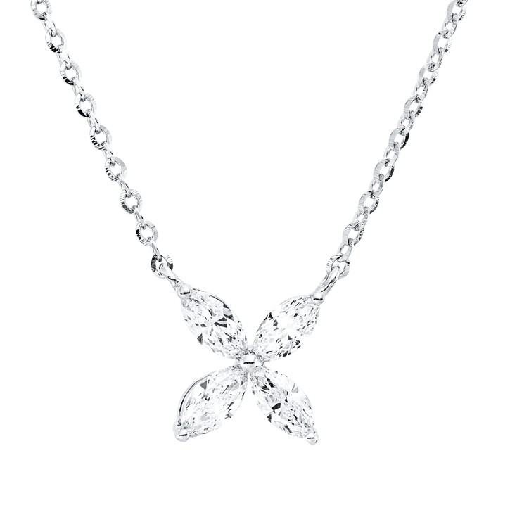 Collier aus 750 Weißgold 4 Diamanten 0.55ct