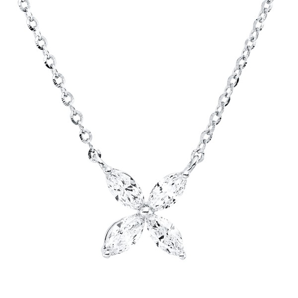 Collier aus 750 Weißgold 4 Diamanten 0.55ct