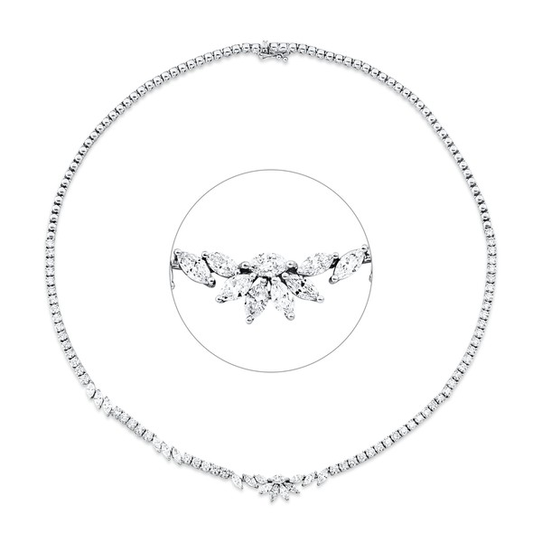Collier aus 750 Weißgold 76 Brillanten 6.04ct