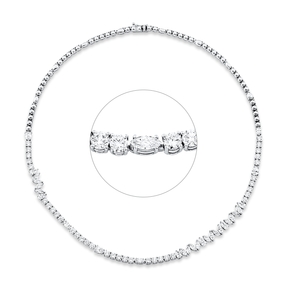 Collier aus 750 Gold Weißgold 63 Diamanten 10,11ct F-SI L:42cm