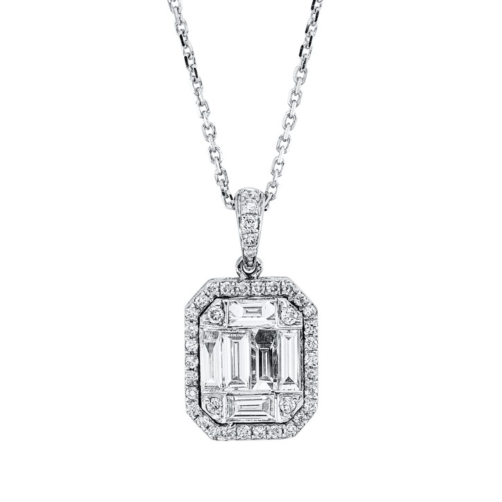 Collier aus 585 Weißgold 78 Brillanten 0.83ct