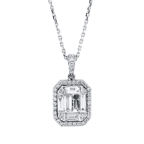 Collier aus 585 Gold Weißgold 78 Diamanten 0,83ct L:45cm