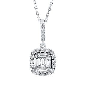 Collier aus 585 Gold Weißgold 30 Diamanten 0,65ct F-SI L:45cm