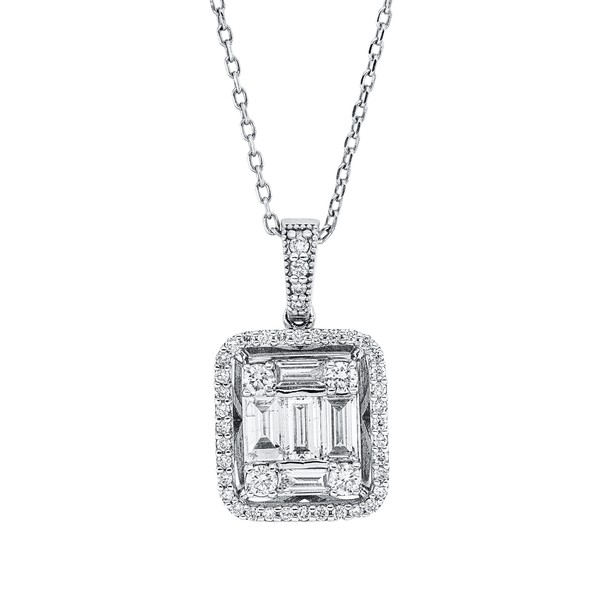Collier aus 585 Weißgold 49 Brillanten 0.92ct