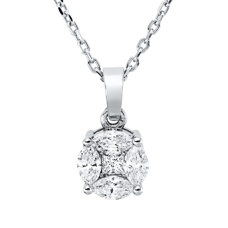 Collier aus 750 Weißgold 5 Diamanten 0.29ct
