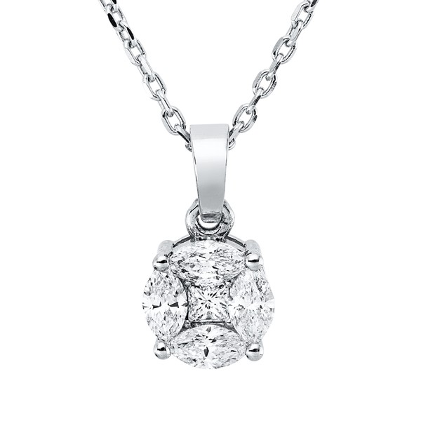 Collier aus 750 Weißgold 5 Diamanten 0.29ct