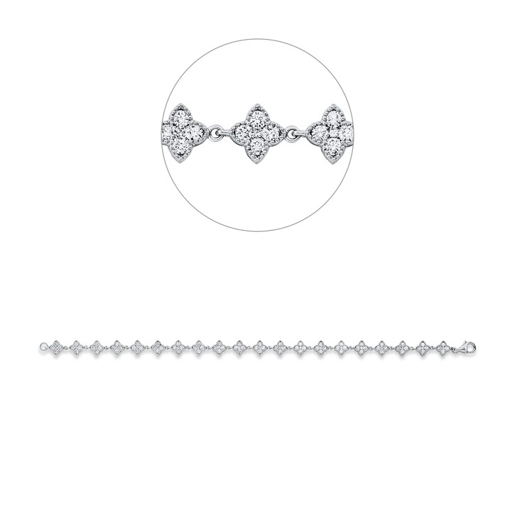 Armband aus 750 Weißgold 100 Brillanten 2.41ct