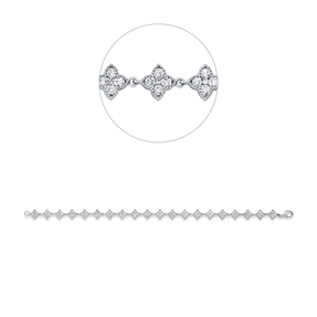Armband aus 750 Weißgold 100 Brillanten 2,41ct W-SI B:6,5mm L:17,5cm