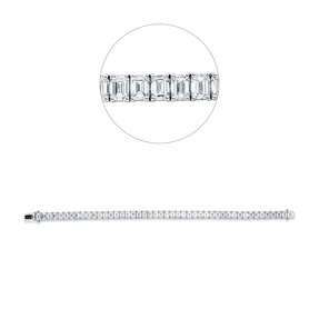 Armband aus 750 Weißgold 46 Diamanten Smaragd-Schliff 18,56ct TW-VSI/SI