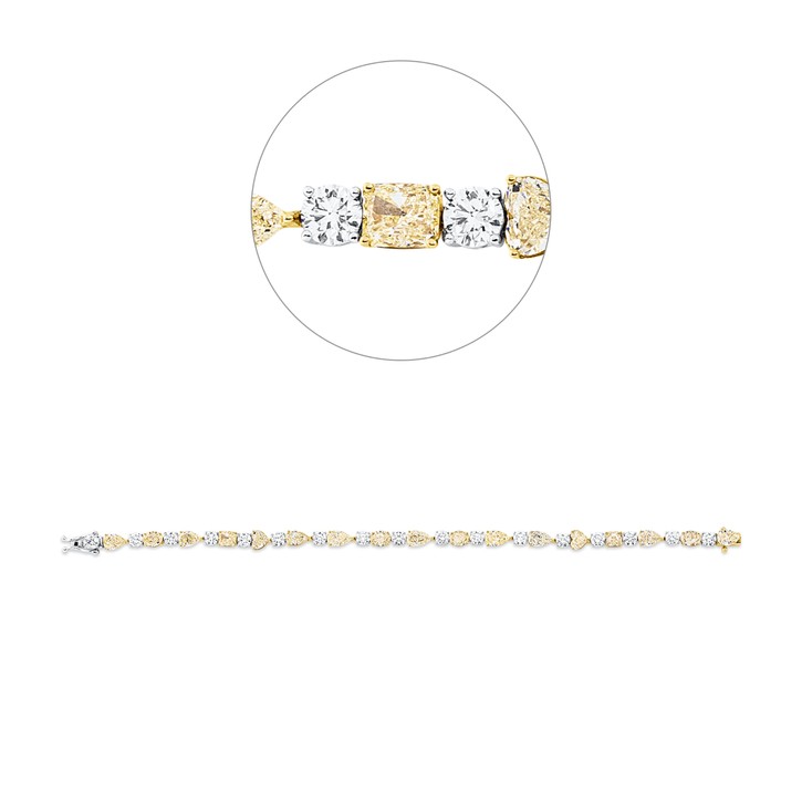 Armband aus 750 Gold gelb 34 Brillanten 12.48ct