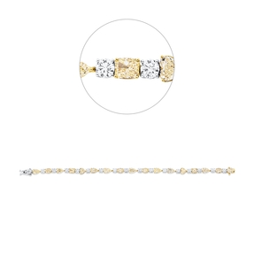 Armband aus 750 Gold gelb 34 Diamanten 12,48ct B:5,3mm L:17,8cm