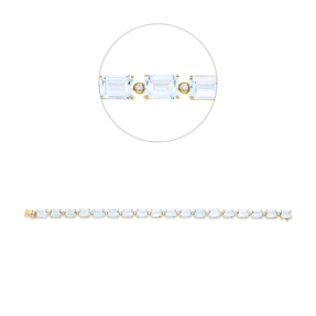 Armband aus 750 Gelbgold 18 Topase 20,9ct skyblue 18 Brillanten 0,3ct TW-SI