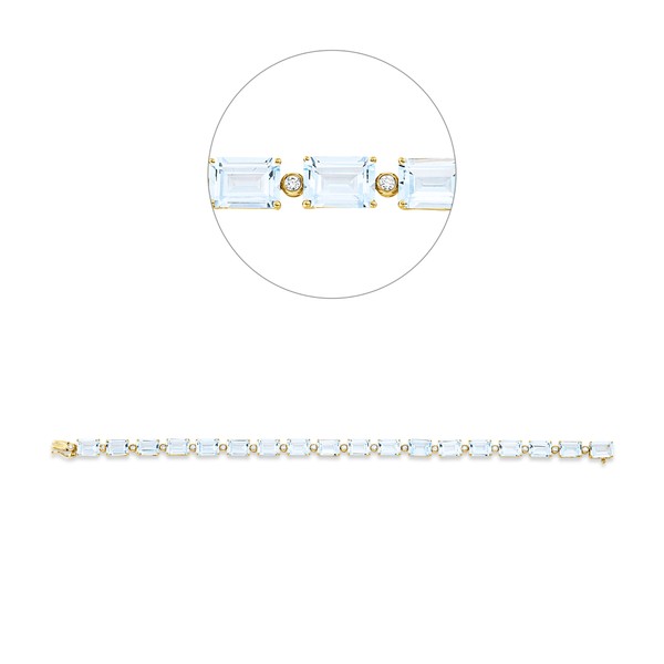 Armband aus 750 Gelbgold 18 Topase 18 Brillanten 0.3ct