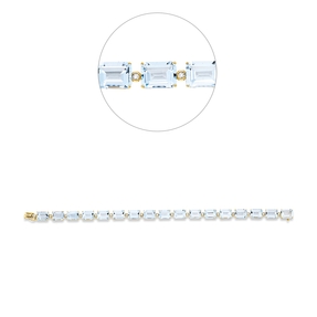 Armband aus 750 Gelbgold 17 Topase 32,5ct skyblue 17 Brillanten 0,27ct TW-SI