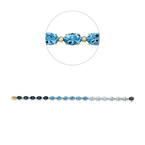 Armband aus 750 Gelbgold 18 Topase 16,8ct mehrfarbig 18 Brillanten 0,29ct TW-SI